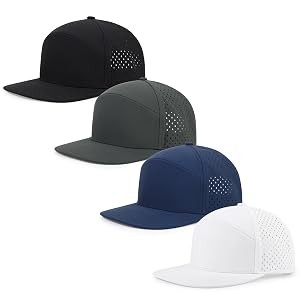 Qlauca Quick Dry Baseball Cap Flat Brim Snapback Hat Sun and Rain Protection Golf Hat for Men Women