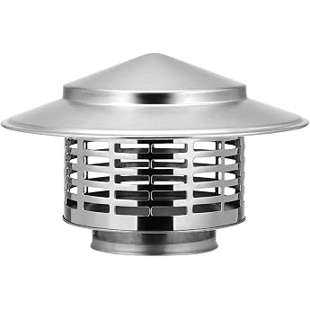 Chimney Hood General Stainless Steel 304 Chimney Attachment Cover Durable Bird Cage Shape Separating Insect and Leaf Rain Hat for Stove Pipes