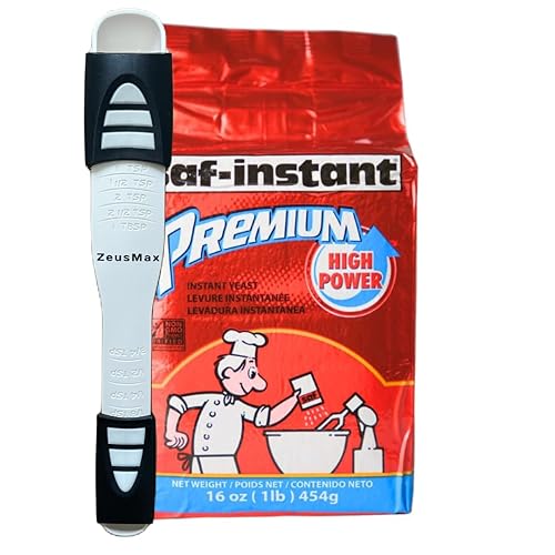 Levadura instantánea prémium de 16 onzas, levadura instantánea sin gluten, de levantamiento rápido para hornear pan, pizza, masa y pasteles con