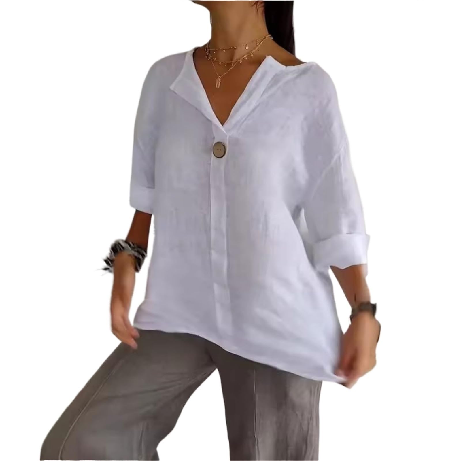 Blusas Mujer Verano Camisa De Mujer Blusas Top Camisetas con Cuello En V