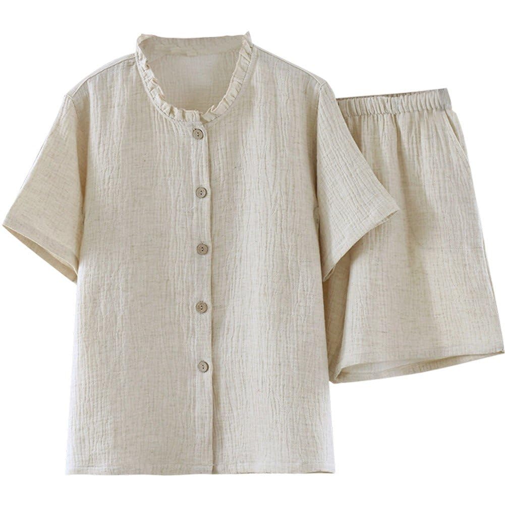 Pyjama femme short anti chaleur ensemble de nuit leger pour l'ete