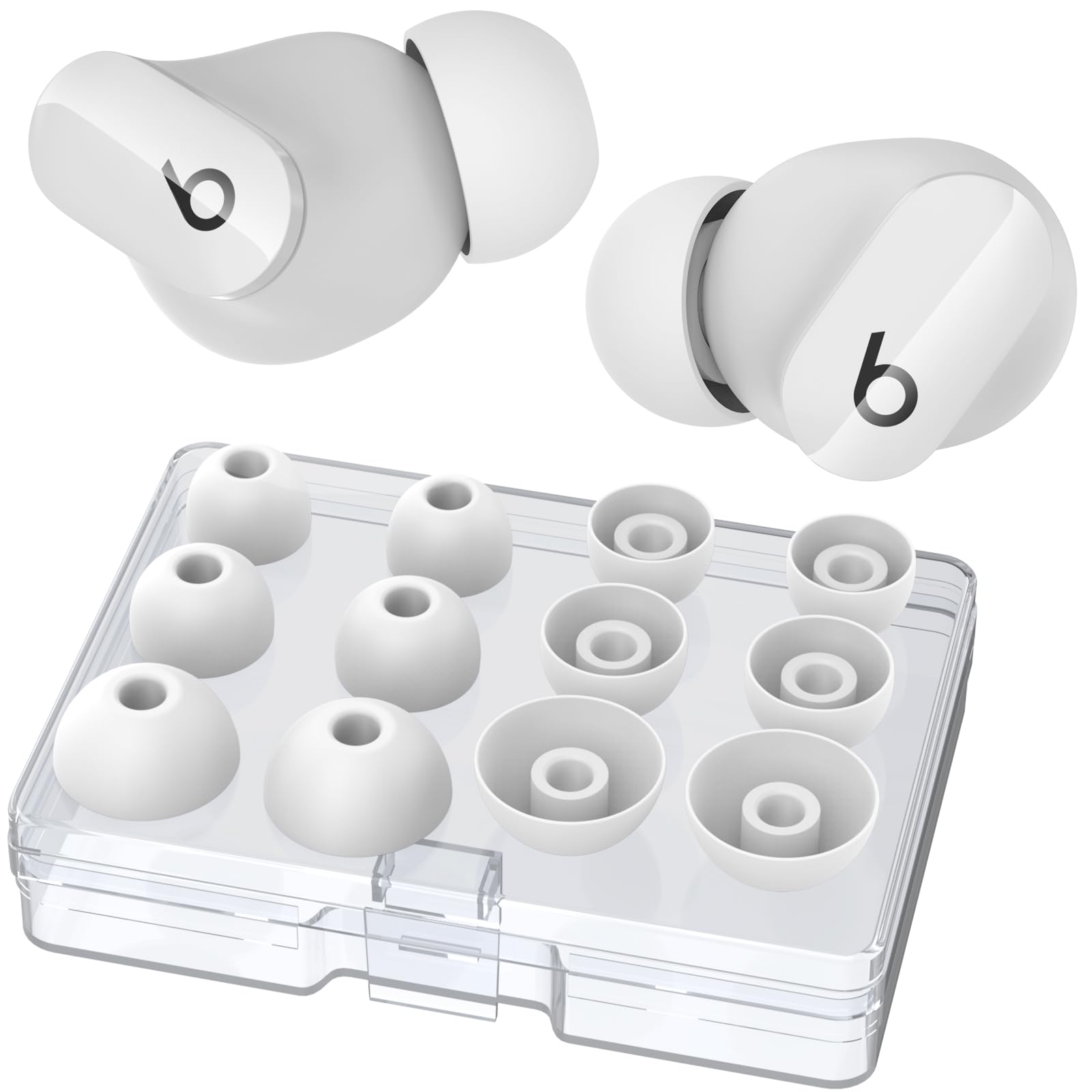 AhaStyle Ear Tips for Beats Studio Buds/Powerbeats Pro 2/Solo Buds/Fit Pro/Studio Buds+【Fit in The Charging Case】6 Pairs S/M/L Silicone Ear Covers Replacement Tips for Beats Wireless Bluetooth Earbuds