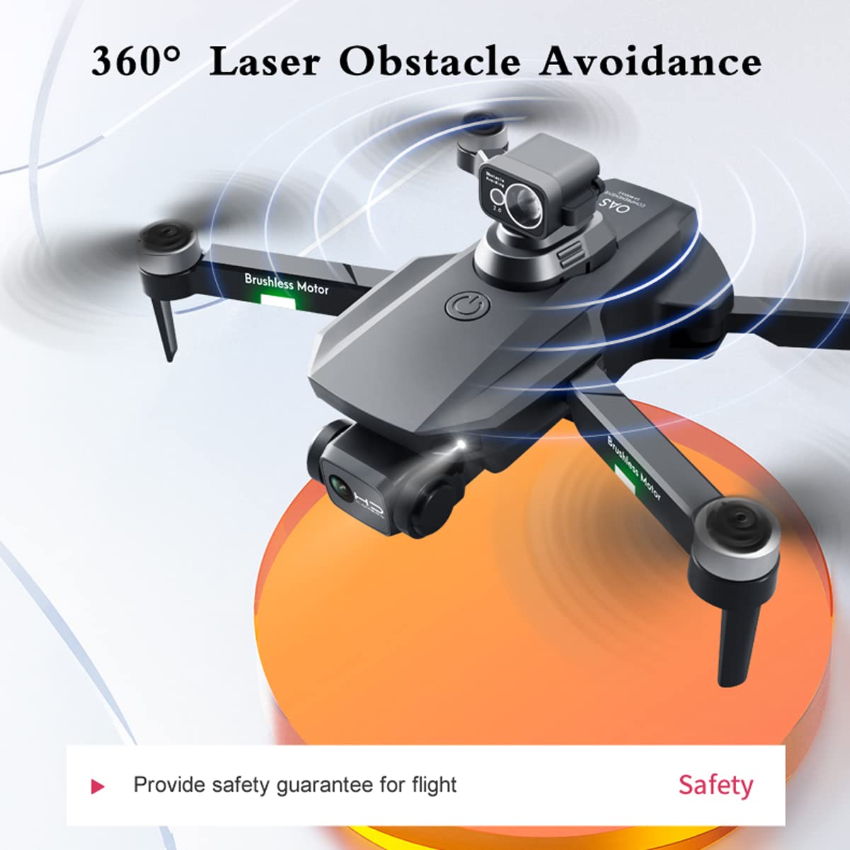 Drone per Adulti, Quadricottero RC per Principianti, Pressione dell'Aria Altezza Fissa, Trasmissione di Immagini 6K HD, Evitamento Ostacoli Laser, Volo Traiettoria, Decollo/Atterraggio con u