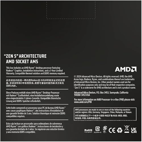 Miniatura 4 de AMD Procesador de escritorio desbloqueado Ryzen 7 9700X de 8 núcleos y 16 hilos
