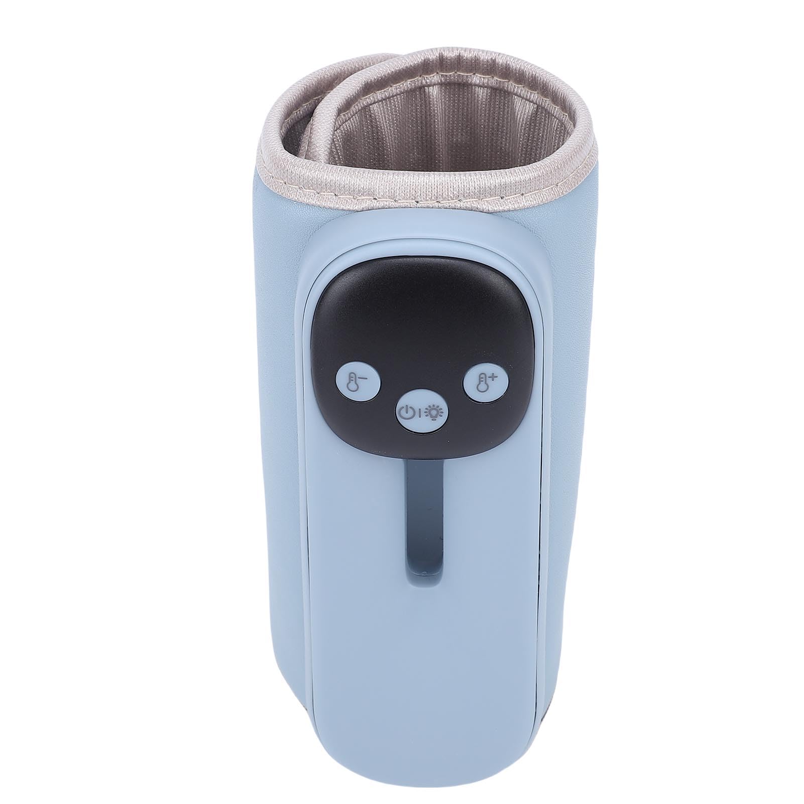 Tangxi Calentador de Biberones Portátil, 11 Ajustes de Temperatura, Calentador de Leche Rápido Recargable con Pantalla LED de Luz Nocturna, para Alimentación de Coche de Viaje (Blue)