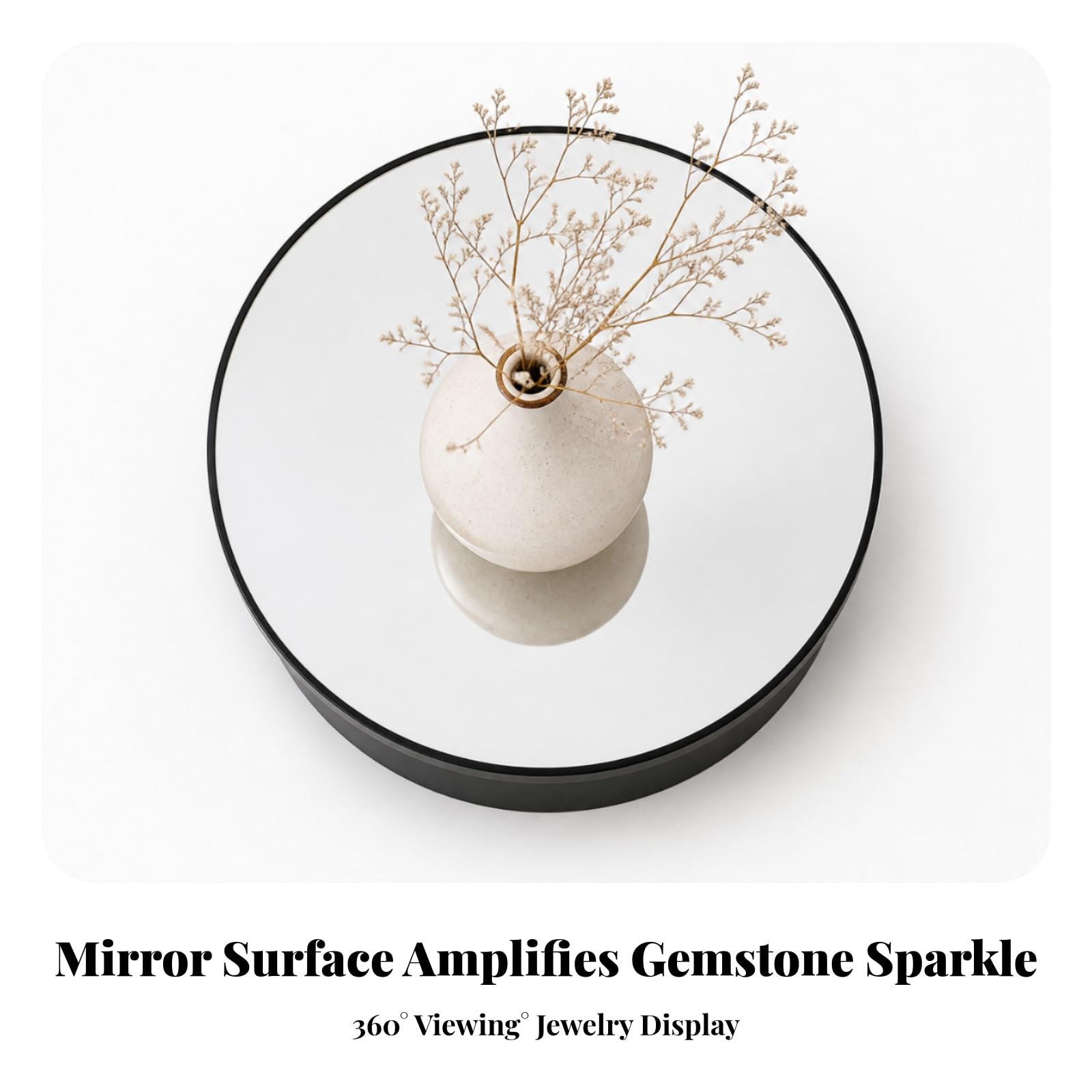 Base Girevole Elettrica Silenzioso, Bianco A Specchio Da 20 Cm