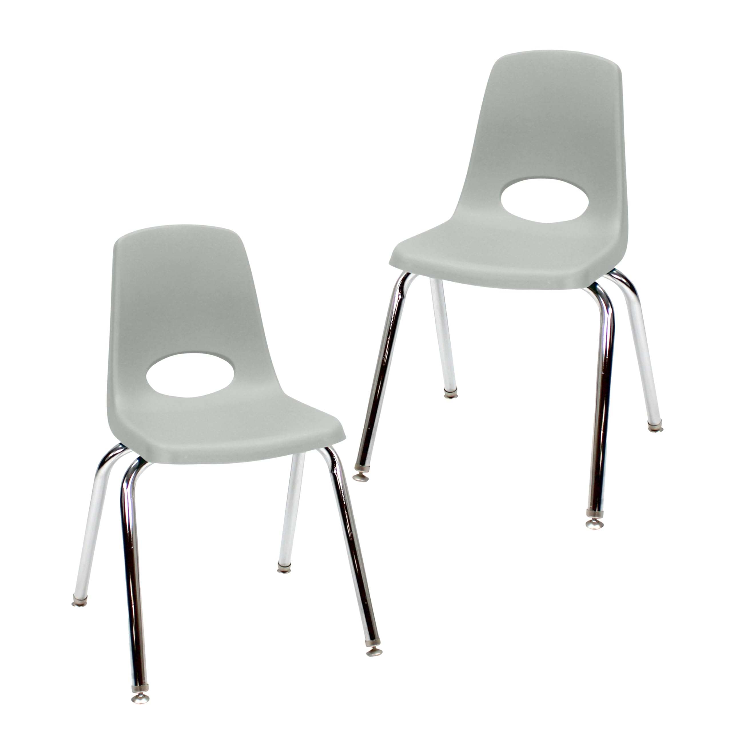 FDP 10" School Stack Chair with Swivel Glides, Light Gray, 2-Pack, 15410-LG