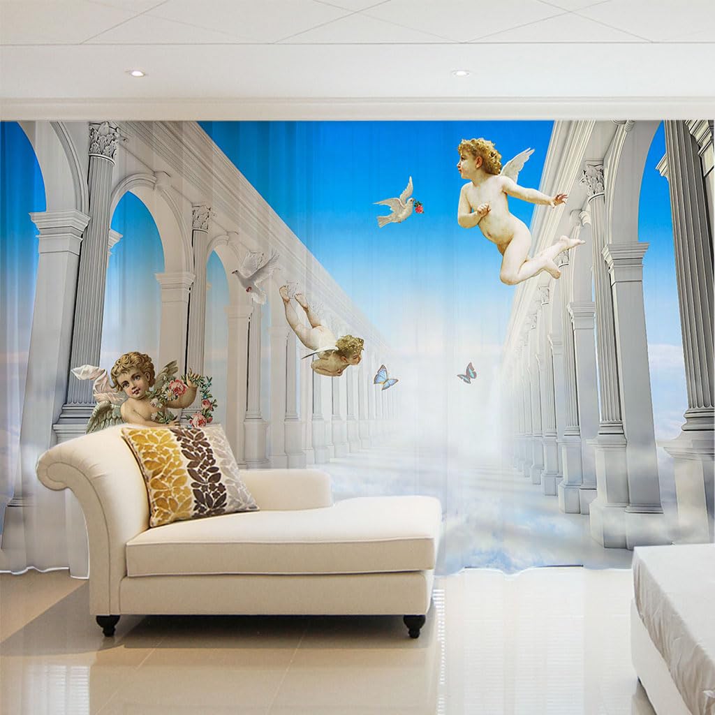 Rideau chambre a coucher chic et voilage transparent à motif