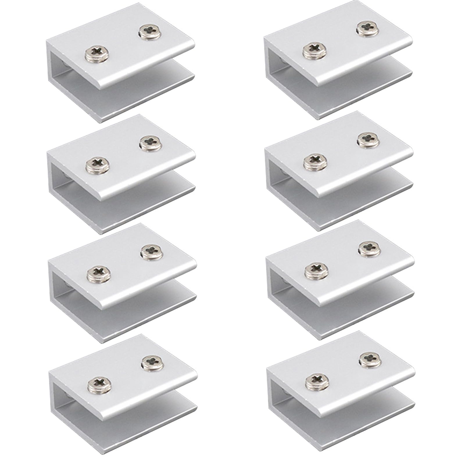 8Pcs Square Glass Clamps Adjustable Glass Clip Aluminum Alloys Shelf Clamps Clip Holder Bracket Hardware Square