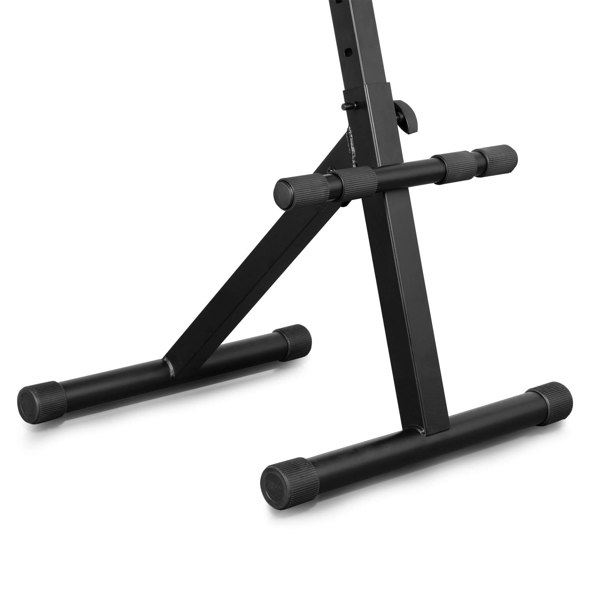 Vonyx GST15 Sgabello per chitarra con schienale rimovibile, sedile viscoelastico, altezza regolabile, pieghevole, struttura metallica, poggiapiedi e gambe antiscivolo per musicisti e DJ