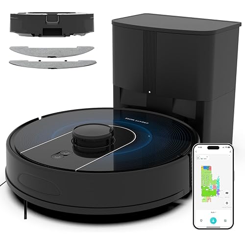 Bagotte Robot Vacuum and Mop, Robot Vacuum Self Emptying, 6000Pa Powerful Suction, 90-Day Hands-Free, Advanced Smart Mapping, LiDAR Navigation Robotic Vacuum for Pet Hair, Dust, Carpet, WiFi/App/Alexa