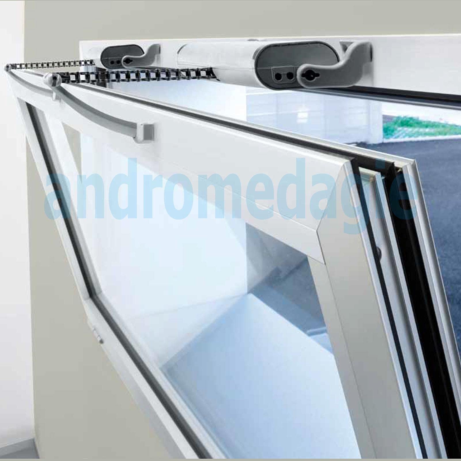 Liwin Elektrischer Fensteröffner mit Kettenantrieb schwarz