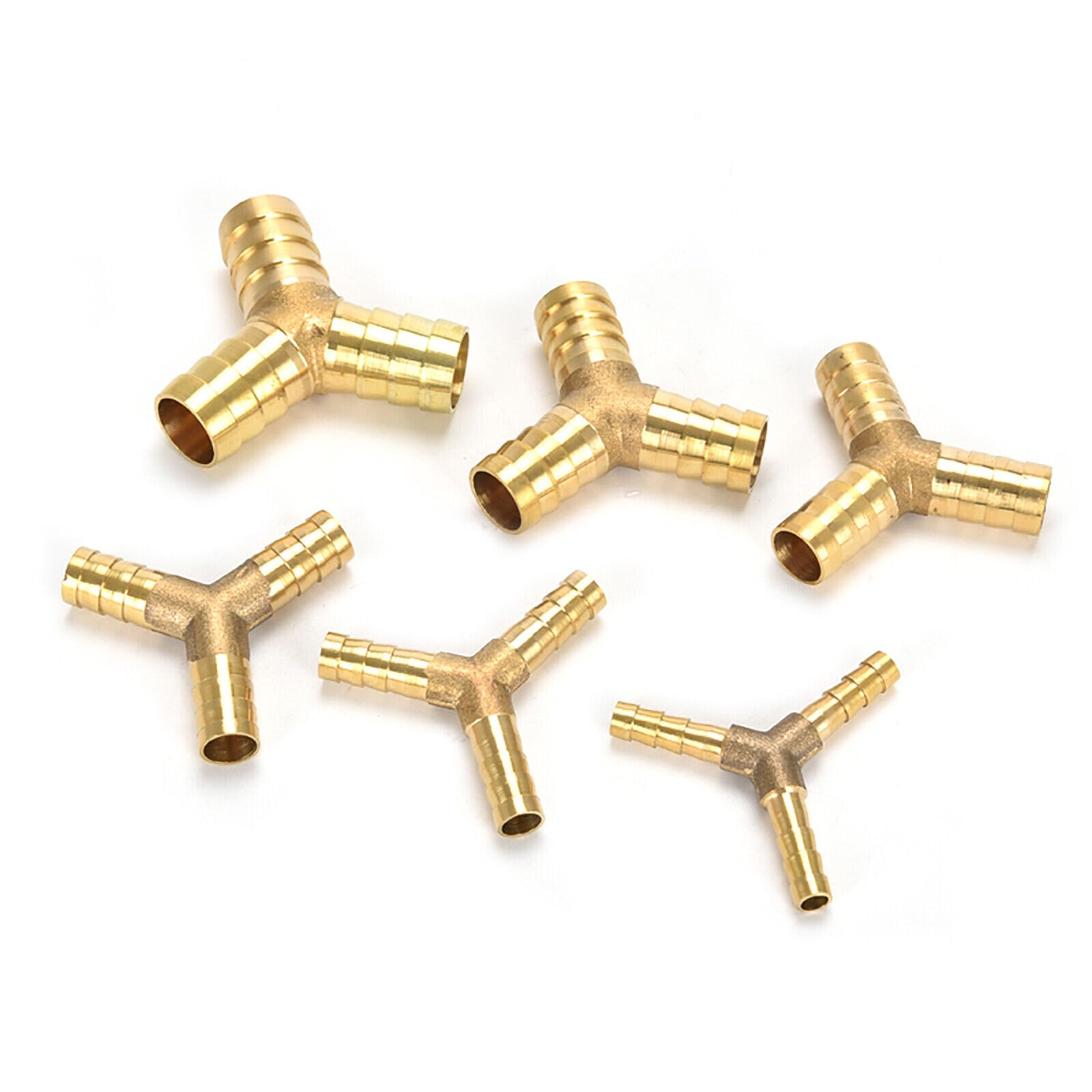 Mosiężny T Joiner wąż paliwowy łącznik gazowy złącze TEE redukujące złącza (10, sztuka: 16 mm x 14 mm x 16 mm)