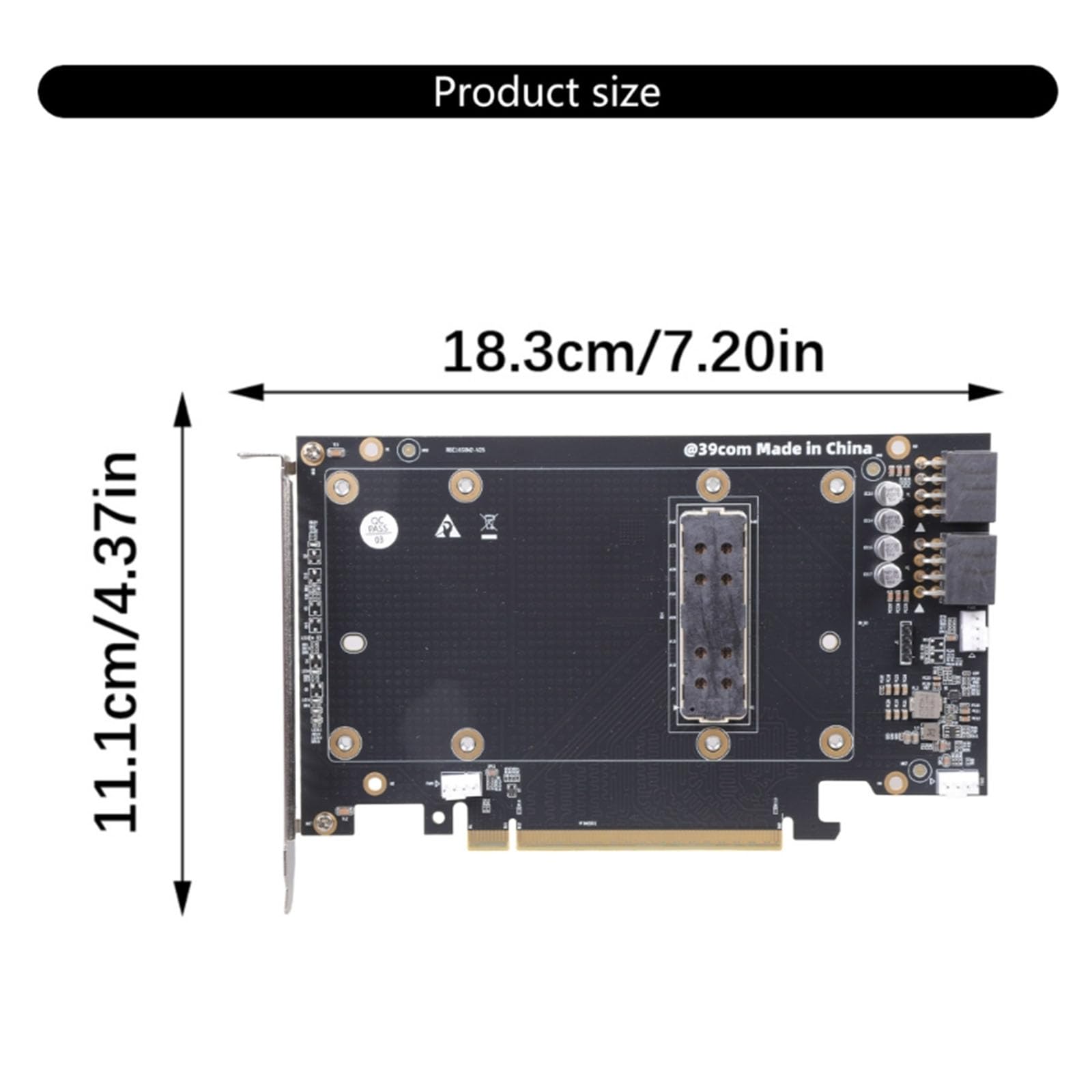 SXM2-auf PCIe X16-Adapterplatine mit Metallhalterung, 18, 3 cm