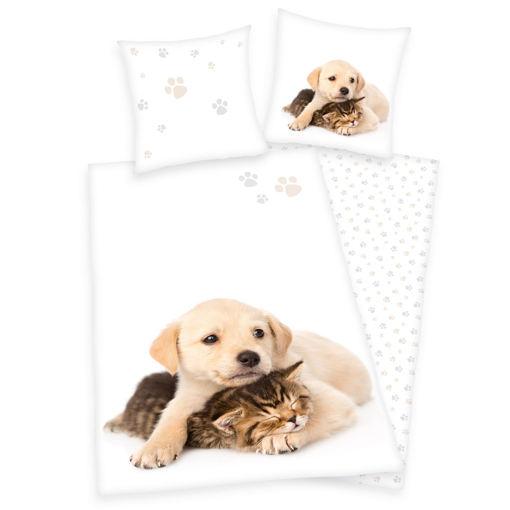 Klaus Herding GmbH Bed Linen Set Dog and Cat 2 Pieces 135 x 200 cm