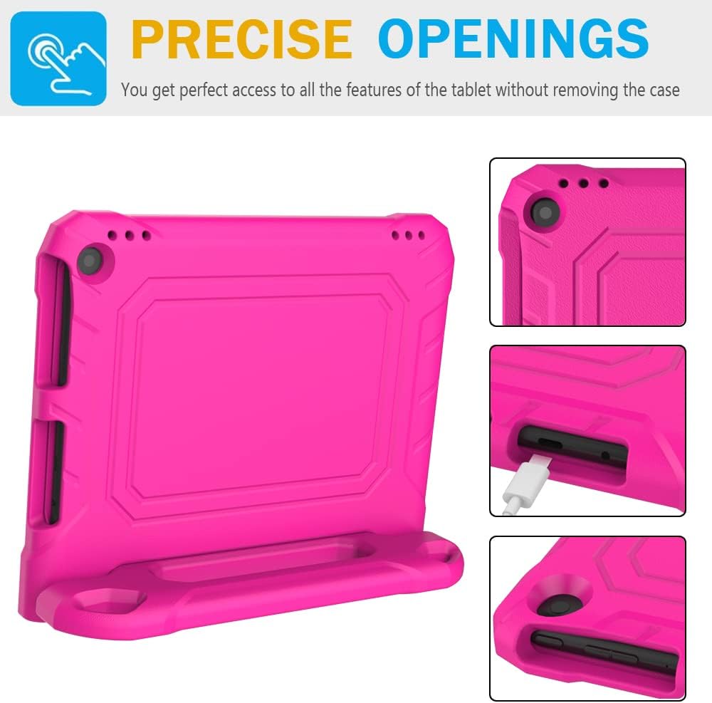DJ&RPPQ Kids Case for 10inch Tablet,(Compatible 13th/11th Genereation),Shockproof Kid-Proof Cover with Protector Handle Stand Pink