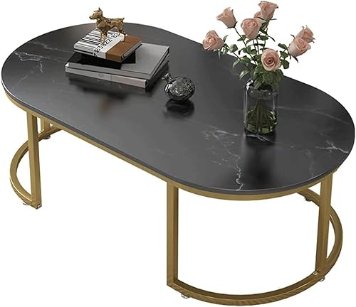 Mesa Marble Oval Coffee Table Nordic Creative Metal Side Table Fashion Wrought Iron Center Table w/Metal e Home Living Room Furniture