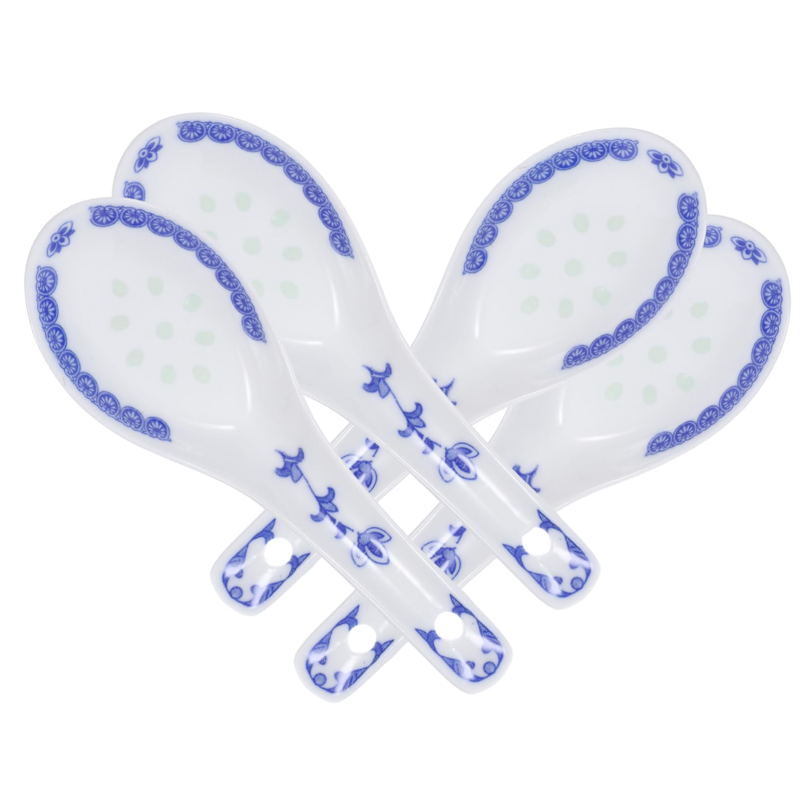 SOLUSTRE 4Pcs Home Ceramic Spoons for Seasoning Pot Soup Spoons with Craftsmanship for and Daily Use Dishwasher Tableware