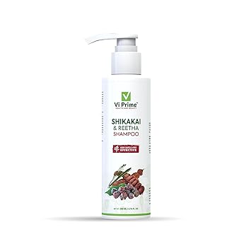 Vi Prime Health and Beauty Shikakai & Reetha Shampoo | Herbal Shampoo for dry and Frizzy Hair | Anti Hair Fall and Dandruff Treatment Shampoo | Ayurvedic Natural Dry Hair Shampoo (200 ml)