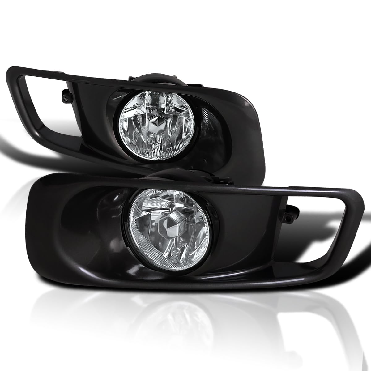 SPEC-D TUNING Clear Bumper Driving Fog Lights + Bulbs + Switch Compatible with 1999-2000 Honda Civic L+R Pair Assembly