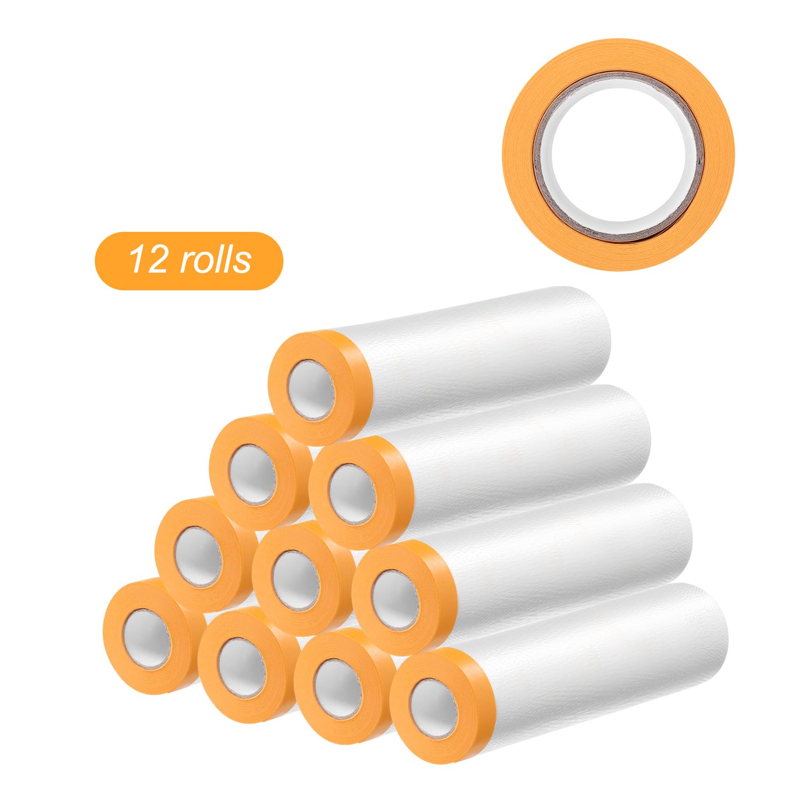 QUARKZMAN 12 Rollen vorklebende Abdeckfolie 118,1" x65,6ft Klebe- und Abdeckfolie für Maler Kunststoff Abdeckplane mit Klebeband Kunststofffolie für Autolackierabdeckung