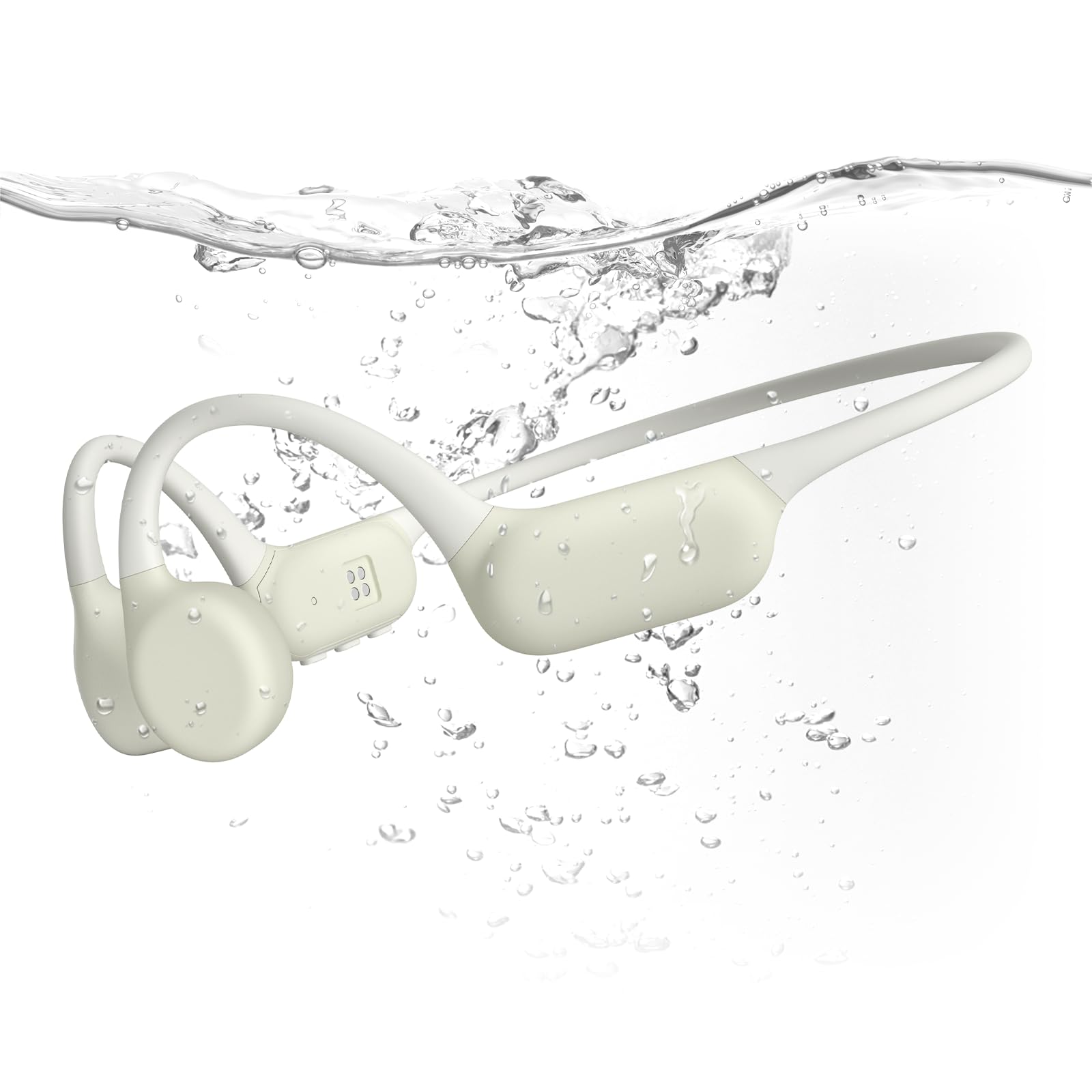 Cuffie a conduzione ossea, cuffie impermeabili IPX8 per nuoto, auricolari aperti con memoria da 32 GB, passare alla modalità MP3 sott'acqua, generazione di musica AI, riproduzione 8H, Bluetooth 6.0