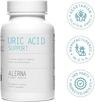 Uric Acid Support Dietary Supplement Tart Cherry, Celery Extract, Turmeric & Quercetin Joint Comfort Supplement with Antioxidant Support 60 Vegetarian Tablets