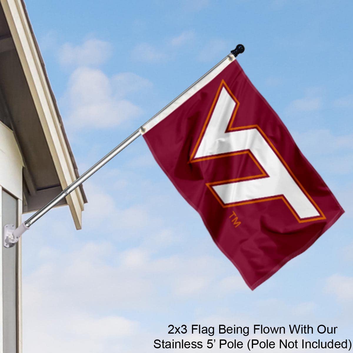 College Flags & Banners Co. Virginia Tech Hokies Flag - Small 2x3 Foot | Officially Licensed Team Flag With Double-Sided Print | Durable Polyester With Metal Grommets For Outdoor & Indoor Display - View #8