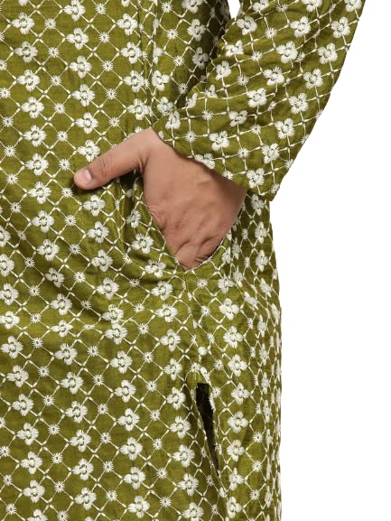 Image of SOJANYA (Since 1958, Men's Silk Blend Grey Kurta Pyjama & Silk Blend Jacket Combo