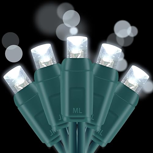 Everfit Lighting - Luces pequeñas de Navidad, serie para exteriores, para patio, jardín, fiestas y decoración de temporada, 50 luces LED, cable