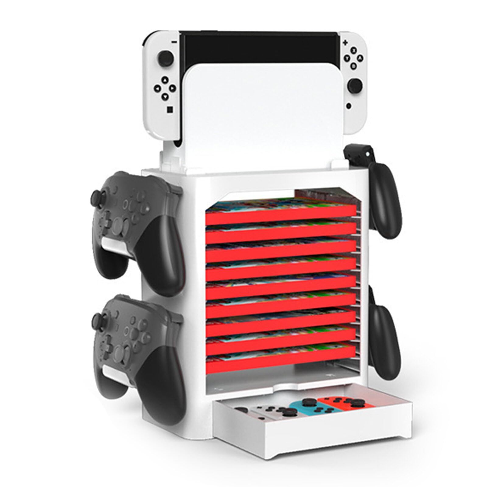 Supporto portaoggetti per videogiochi – Torre Organizzatore per Controller, NS Switch/Switch OLED One Series, Giochi, DVD e dischi Blu-ray
