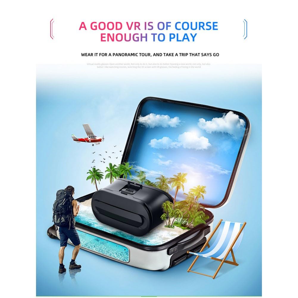 Immersive VR Occhiali per Smartphone, Occhiali 3D Realtà Virtuale Compatibile con iOS e Android, Design Ergonomico ABS per Giochi e Film, Controller Incluso, Bianco