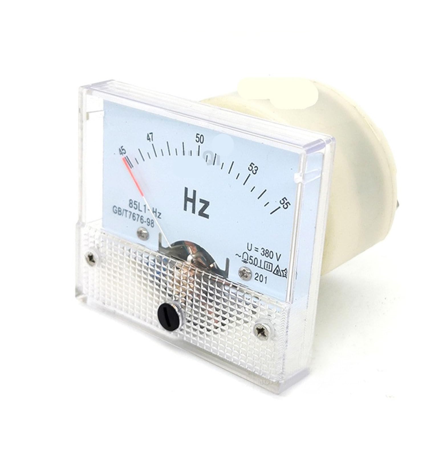 85L1-HZ Type de pointeur carré AC 100/220 V/380 V panneau analogique compteur de fréquence testeur jauge indicateur 45-55Hz 65x65mm 1 pièces(220V)
