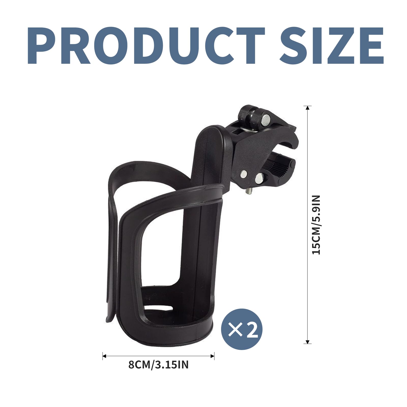 Pram Cup Holder, 2pcs Universal Stroller Cup Holder - Image 2