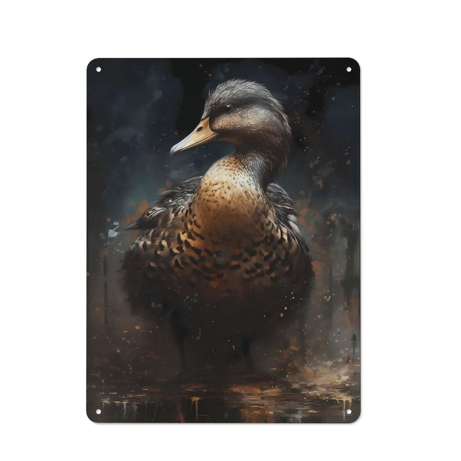 Junmoney Duck Enchanting Metal Wall Sign 40X30cm Featuring For Home Bar Wall, Suited To Bar Sign Collectors