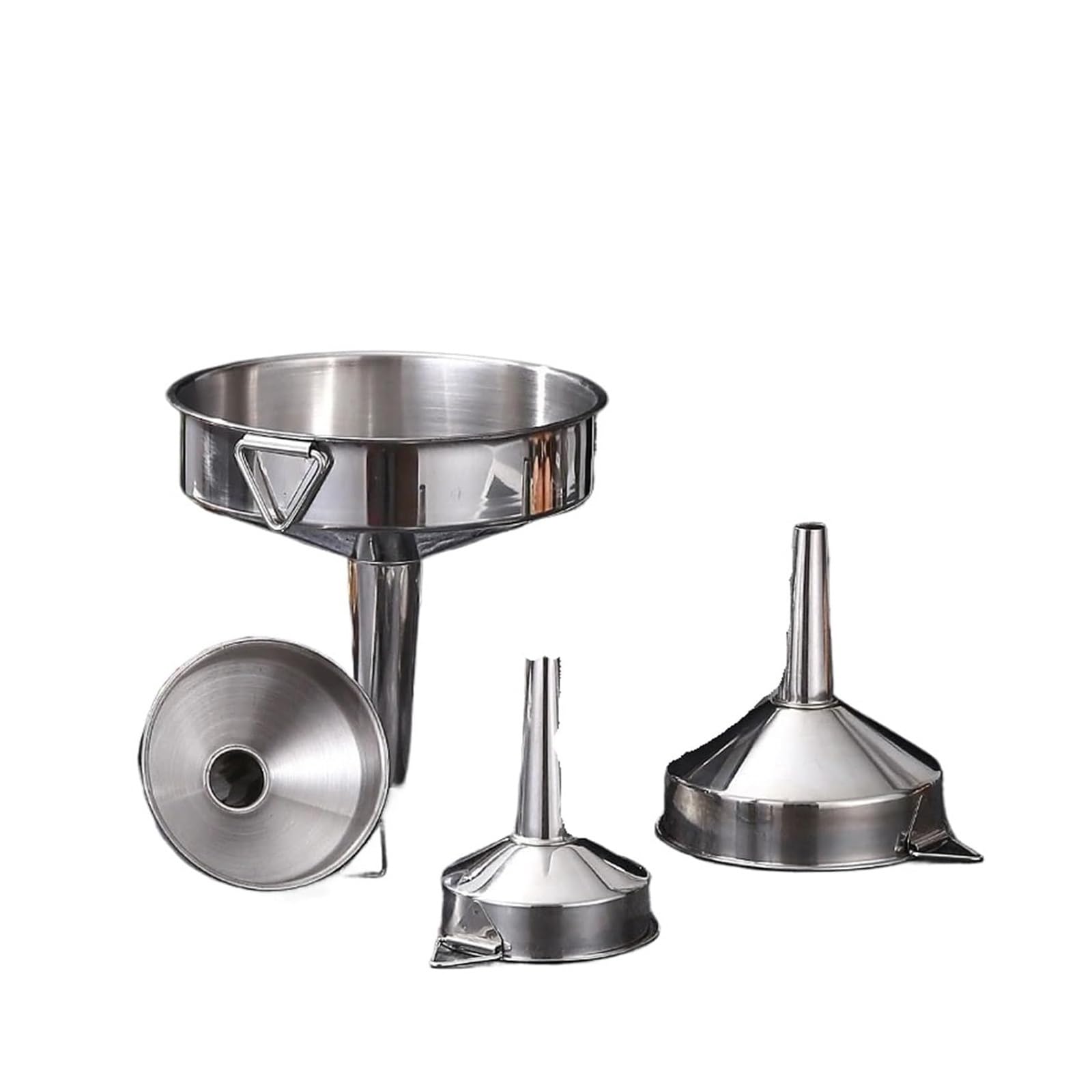 KeuLen Embudo de Acero Inoxidable, Embudo de Metal líquido for Aceite de Vino de Cocina con Filtro Desmontable, Embudo de Boca Ancha for enlatar Herramientas de Cocina(30CM)