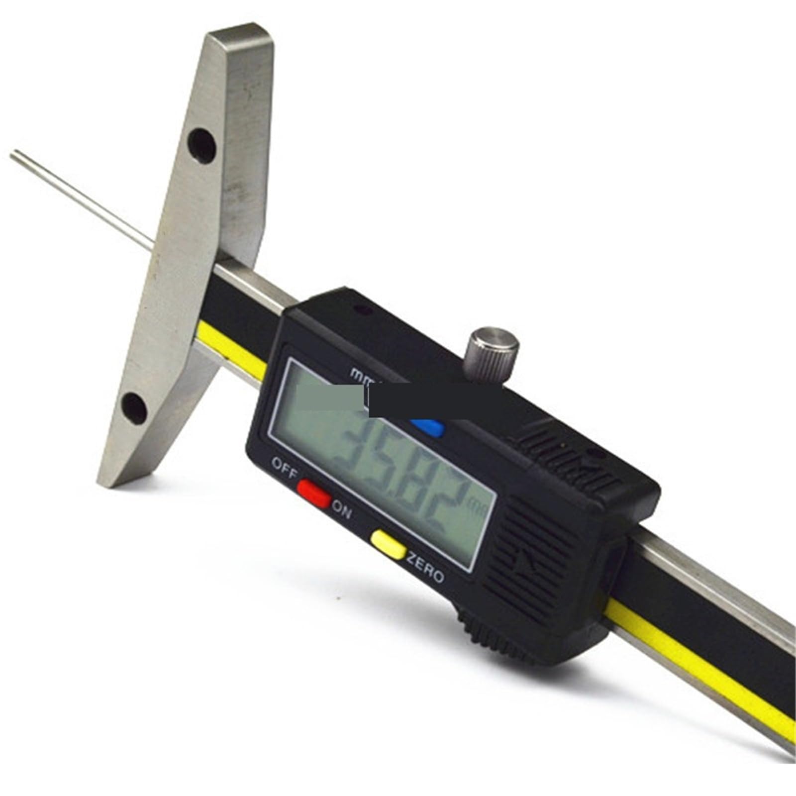 0-50mm 0-100mm 0-150mm 0.01mm cyfrowy głębokościomierz z wąskim prętem elektroniczny miernik głębokości bieżnika opony suwmiarka z cienkim prętem(0-100mm)