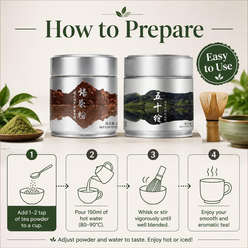 Ceremonialny proszek Isuzu Matcha i Hojicha, zero dodatków