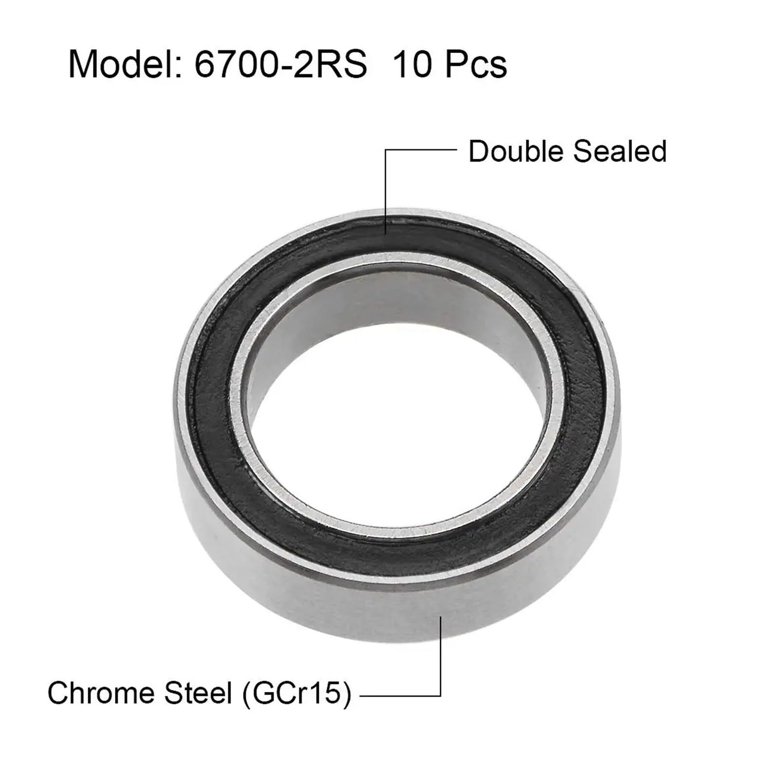 10/100 Uds 6700ZZ 6700 2RS RS 6700-2RS 10x15X4 Mm sello de goma en miniatura rodamiento rígido de bolas ABEC-5(ABEC 5,100PCS_6700 ZZ)