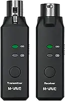 M-VAVE Sistema de Transmissão Wireless para Microfone AIR BRIDGE - Transmissor e Receptor Sem Fio Latência Ultra-Baixa (<12ms), Qualidade de Áudio 24bit/48kHz, Alcance de 50m, Bateria Recarregável