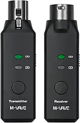 M-VAVE WP-7 Sistema de Microfone Sem Fio 2.4GHz Dual Channel, Alcance de 30m, Bateria de 6.5h - Transmissor XLR para Shows ao Vivo, Igrejas e Eventos