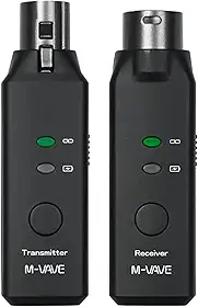 M-VAVE Sistema de Transmissão Wireless para Microfone AIR BRIDGE - Transmissor e Receptor Sem Fio Latência Ultra-Baixa (<12ms), Qualidade de Áudio 24bit/48kHz, Alcance de 50m, Bateria Recarregável