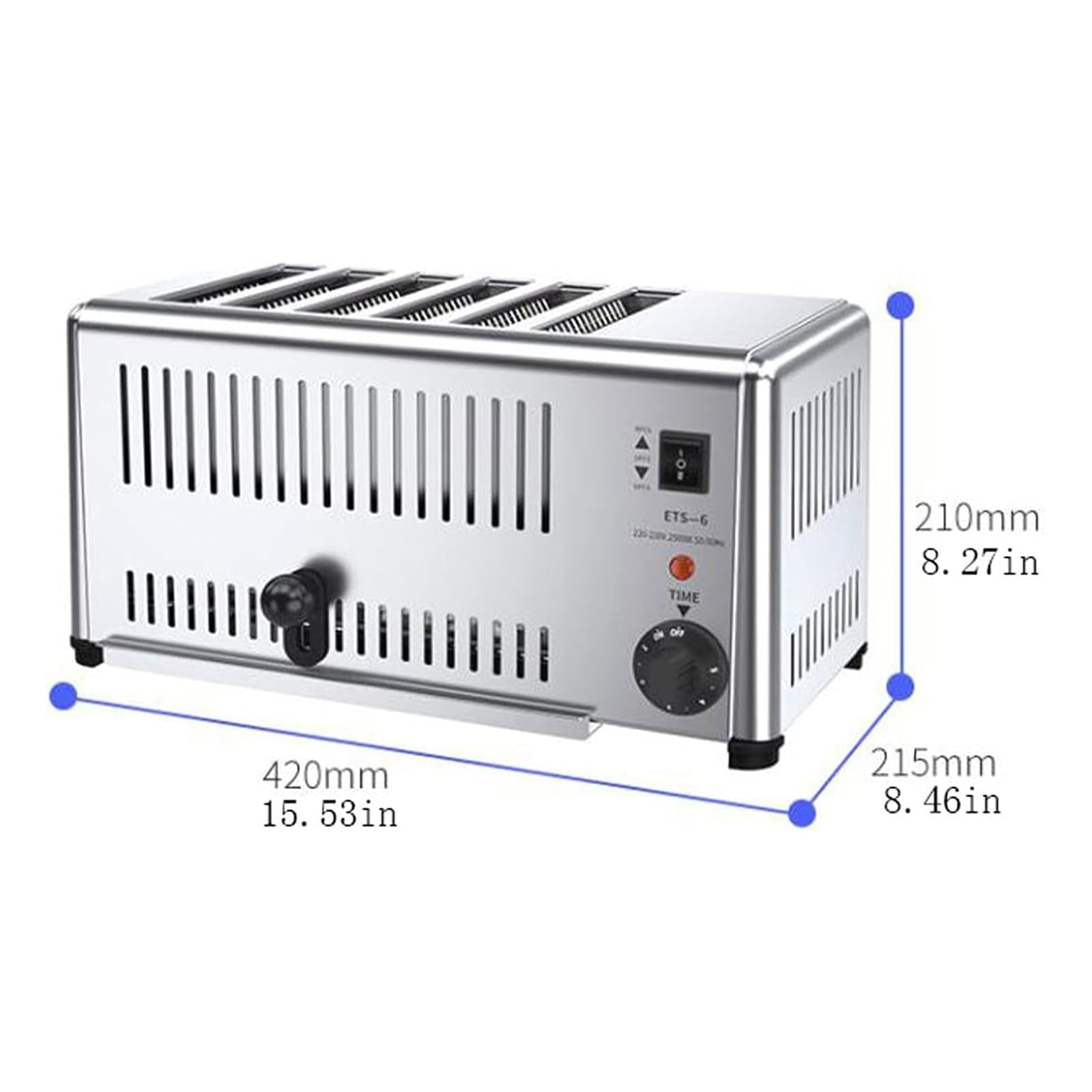 Tostadora Tostadora De 6 Rebanadas, Tostadora Con Ranura Extra Ancha De Acero Inoxidable, 5 Puestos Para Tostar Pan, Bandejas Para Migas Extraíbles Para Bagels, Waffles, Pan