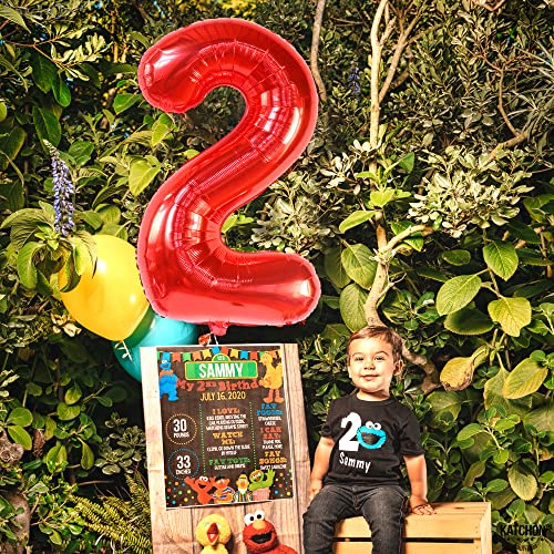 Image of KatchOn, Number Balloons - 40 Inch Red 2 Balloon Number