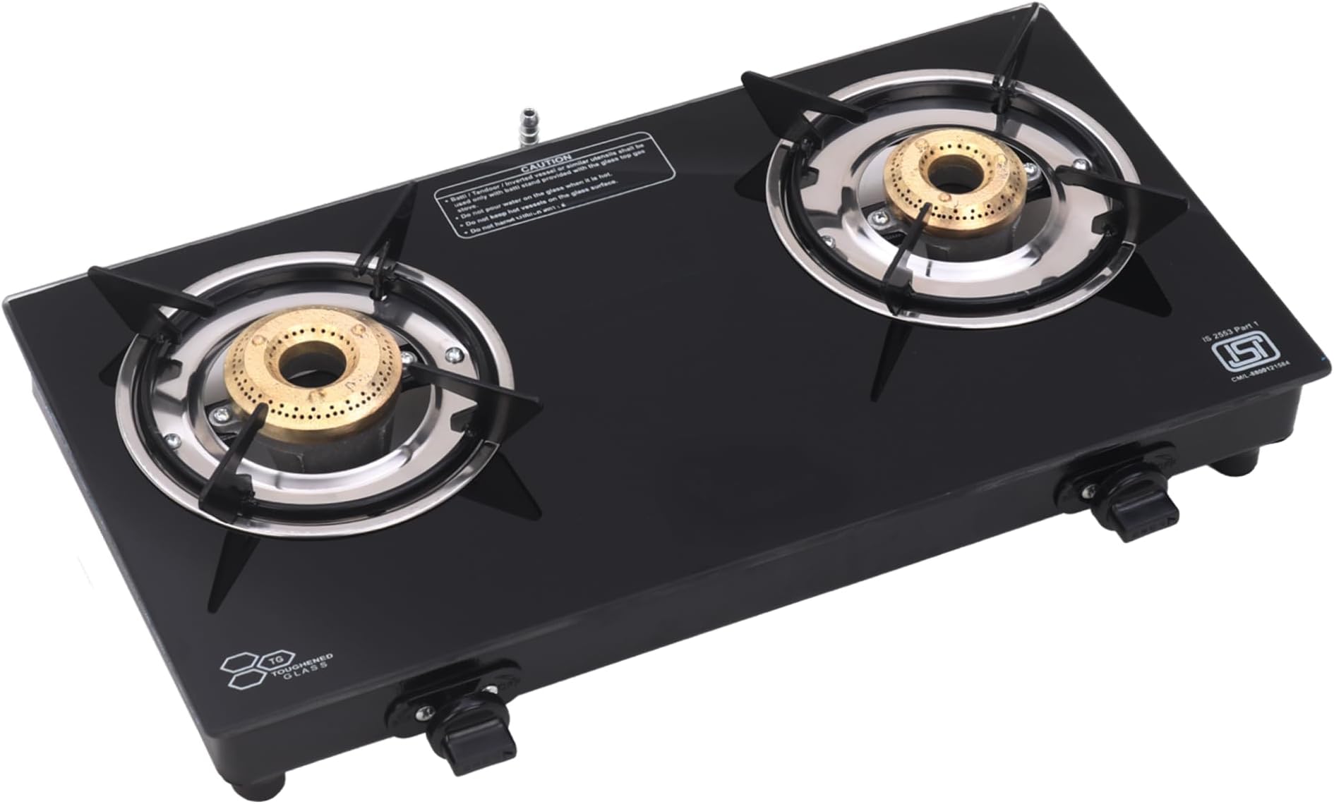 Thermador EcoFlame Gas Stove 2 Burners Auto Ignition | Brass Plated Burners | 6 mm Toughened Glass Top | LPG Compatible | ISI Certified | 1 Yr Manufacturer Warranty