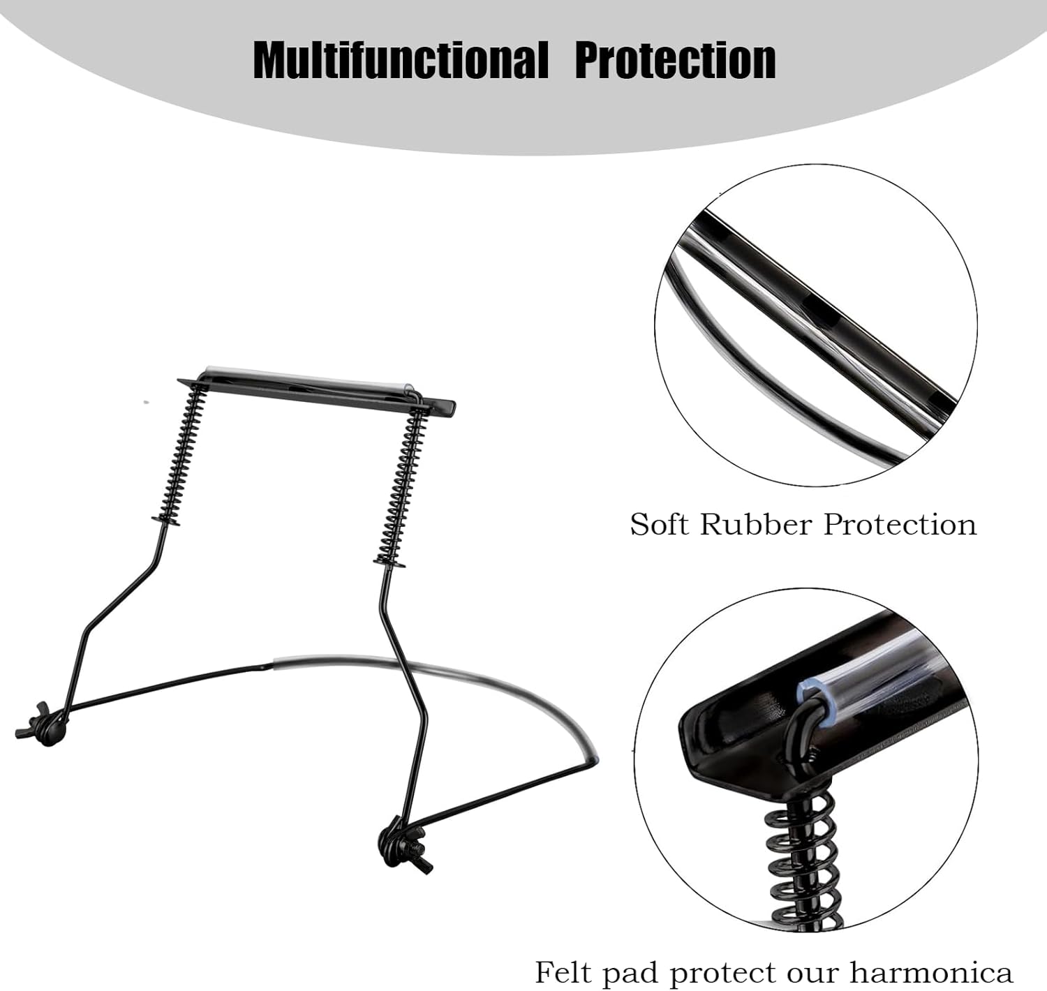 Harmonica Holder Set, 10 Holes Diatonic Blues Harmonica Key of C, Adjustable and Professional Harmonicas Holder Neck For Beginner, Students, Adult, Friends, Gift Update
