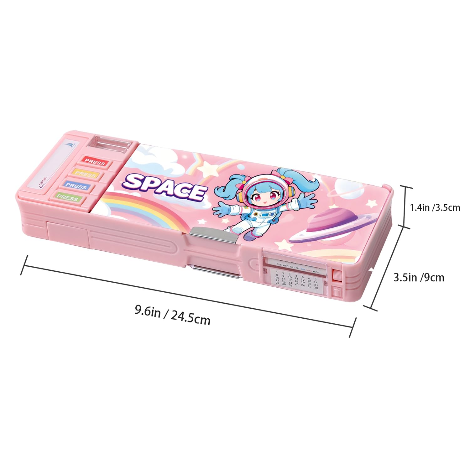 LilyBeauty Pop Up Multifunction Pencil Case for Girls and Boys, Cute Cartoon Pen Box Organizer Stationery, Sharpener, Schedule, Whiteboard, School Supplies, Best Gifts for Kids (): Pink New