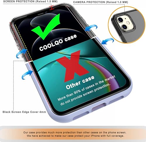 Miniatura 4 de COOLQO Funda compatible con iPhone 12iPhone 12 Pro, con 2 protectores de pantalla de vidrio templado transparente 360 cobertura de cuerpo completo