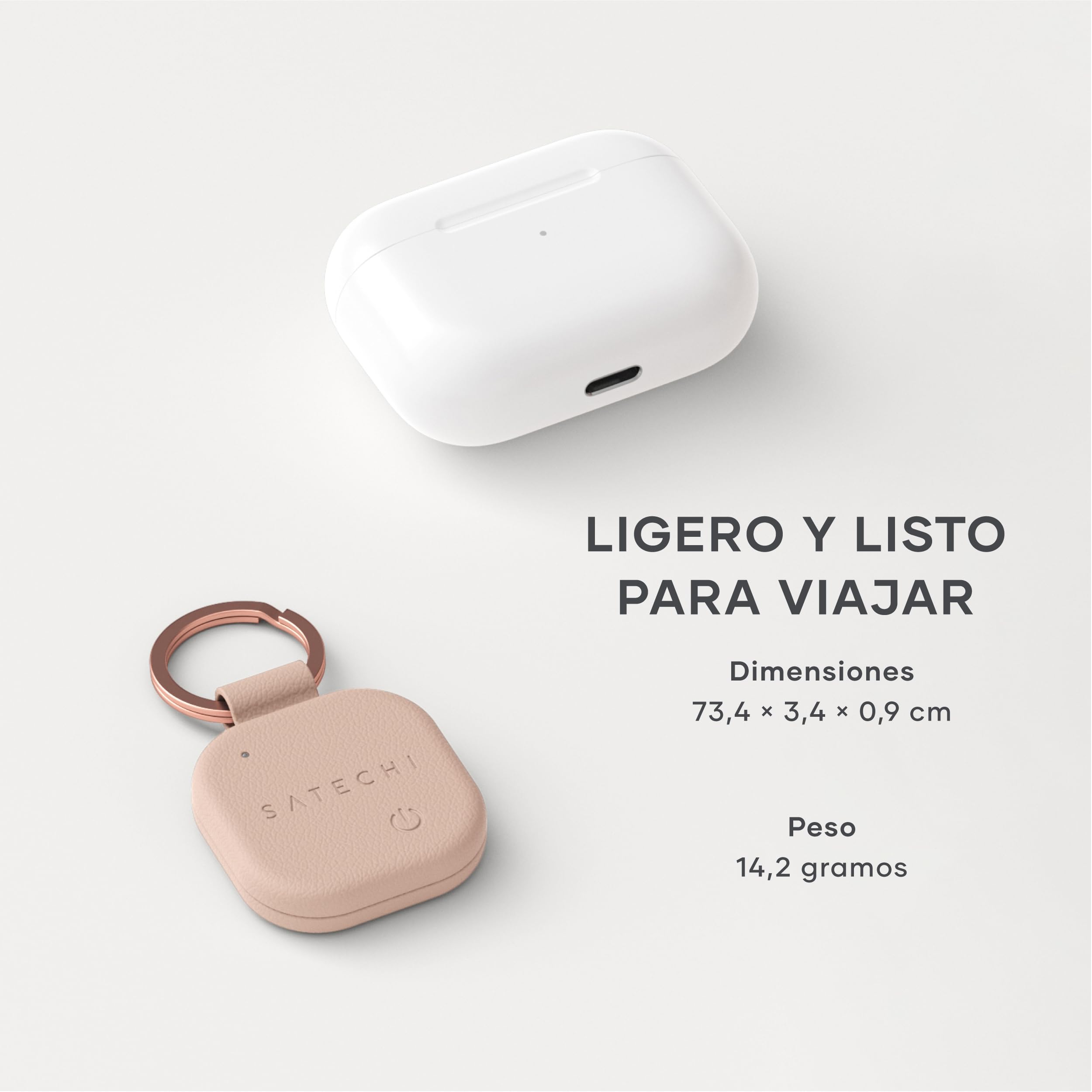 SATECHI FindAll Buscador de Llaves con Apple Find My, Carga Inalámbrica, Alerta de Olvido con Sonido Potente, Llavero GPS Localizador de Llaves para iPhone, iPad, Mac y más – Rose — view 6