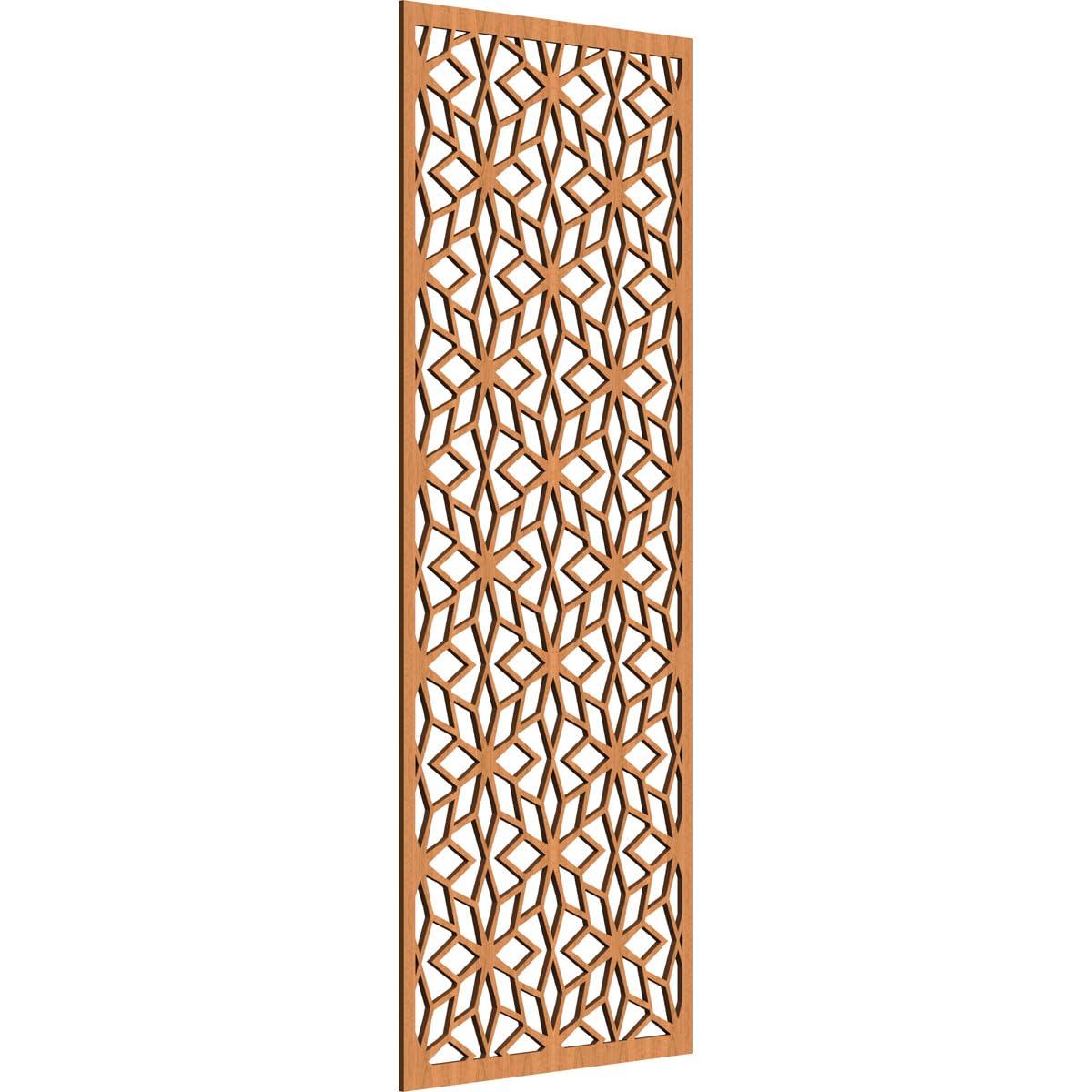 21 3/8"W x 54 3/8"H x 1/4"T Lake Decorative Fretwork Wood Wall Panels, Cherry